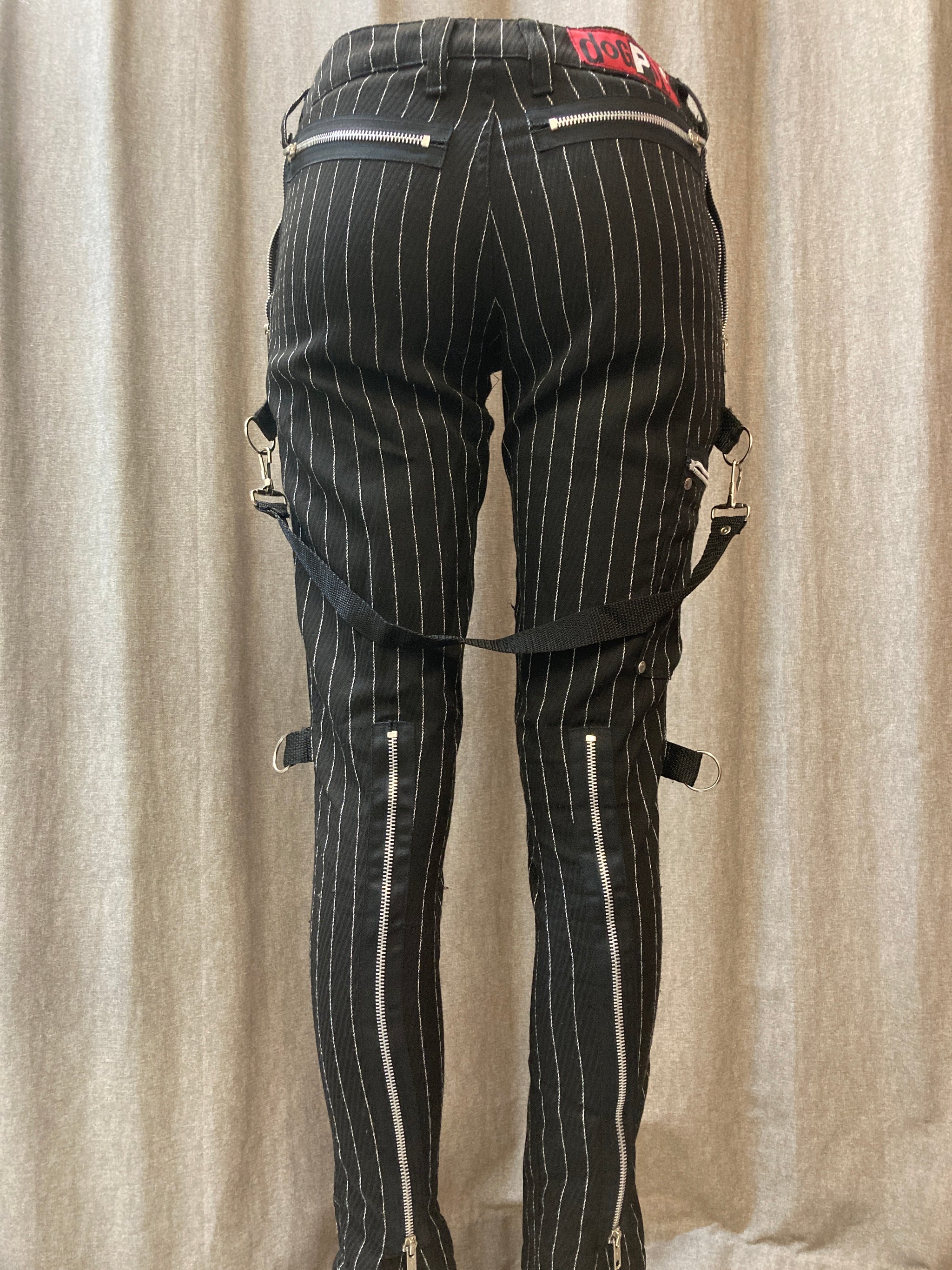 DOG PILE ボンデージパンツ W32 ブラック Vintage 90s Dog Pile Punk Goth Bondage Trousers, size S
