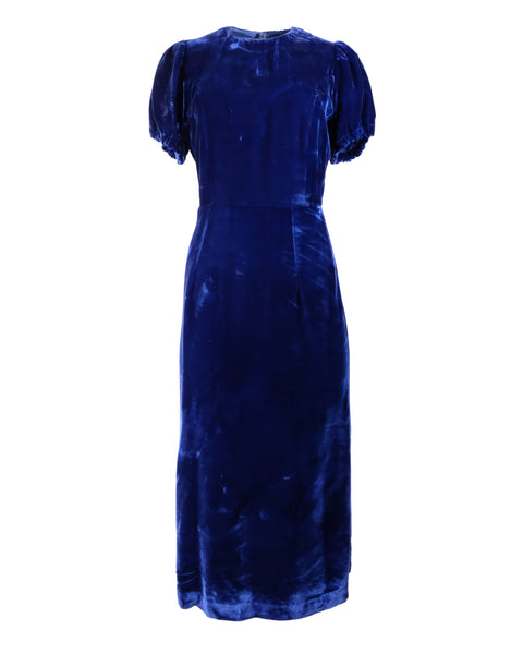Vintage 1930's Blue Velvet Dress- Size S/M – Fabulistcostume